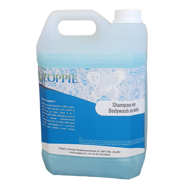 Zoppie shampoo en bodywash in één – 5 liter